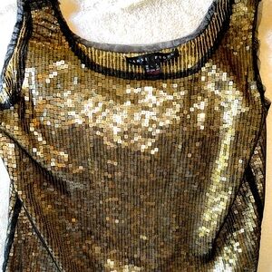 Yansi Fugel Sequin Mesh Tank
